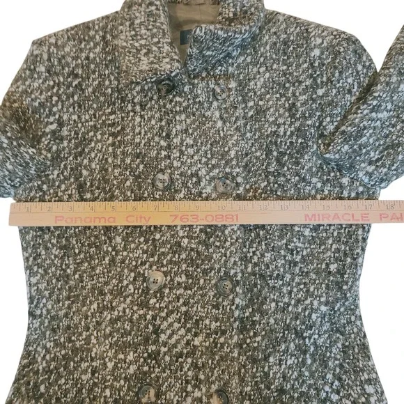 Piazza Sempione Olive Tweed Double Breasted‎ Coat IT 38 US 2 Wool Italy Luxury - Picture 9 of 13